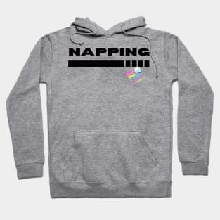 Loading Nap! Black text Hoodie